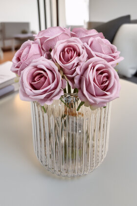 Yapay Çiçek Premium 7'li Engerek Gülü Demeti 25 cm Gül Kurusu - 2