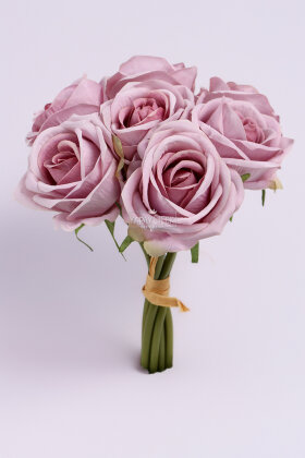 Yapay Çiçek Premium 7'li Engerek Gülü Demeti 25 cm Gül Kurusu - 3