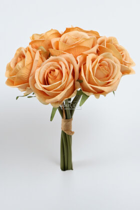 Yapay Çiçek Premium 7'li Engerek Gülü Demeti 25 cm Somon - 3