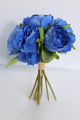 Yapay Çiçek 8'li Şakayık Demeti 30 cm Mavi - 3