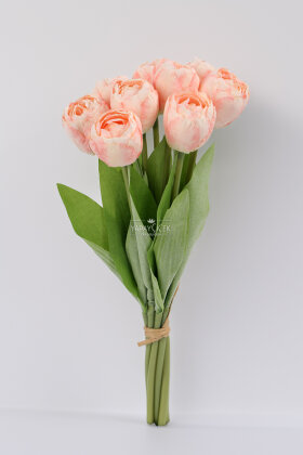Yapay Çiçek 9'lu Kuru Model Dağ Lalesi Demeti 40 cm Somon - 3