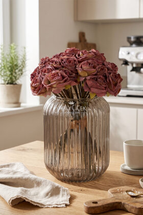 Yapay Çiçek 9'lu Aqua Gül Buketi 26 cm Gül Kurusu - Yapay Çiçek Deposu