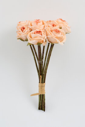 Yapay Çiçek 9'lu Aqua Gül Buketi 26 cm Somon - 3