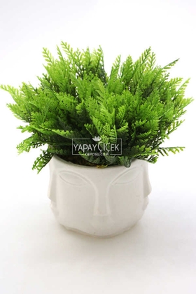 Buda Saksıda Yapay Mazı Bitki Tanzimi 20 cm (Beyaz) - 1