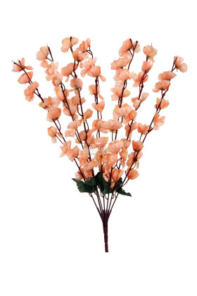 Yapay Büyük 7 Dallı Bahar Dalı Demeti 55 cm Somon - 3