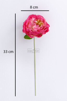 Yapay Çiçek 5li Çay Gülü Çiçeği 33 cm Fuşya - 3
