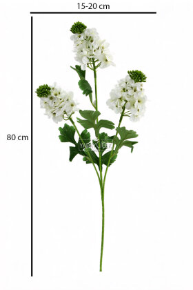 Yapay 3lü Sümbül Dalı 80 cm Beyaz - 3