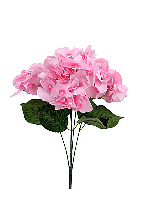 Yapay Çiçek Büyük 5 Dal Ortanca Demeti 45 cm Pembe - 3