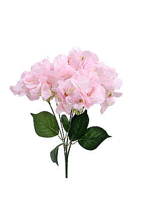 Yapay Çiçek Büyük 5 Dal Ortanca Demeti 45 cm Pudra Pembe - 3