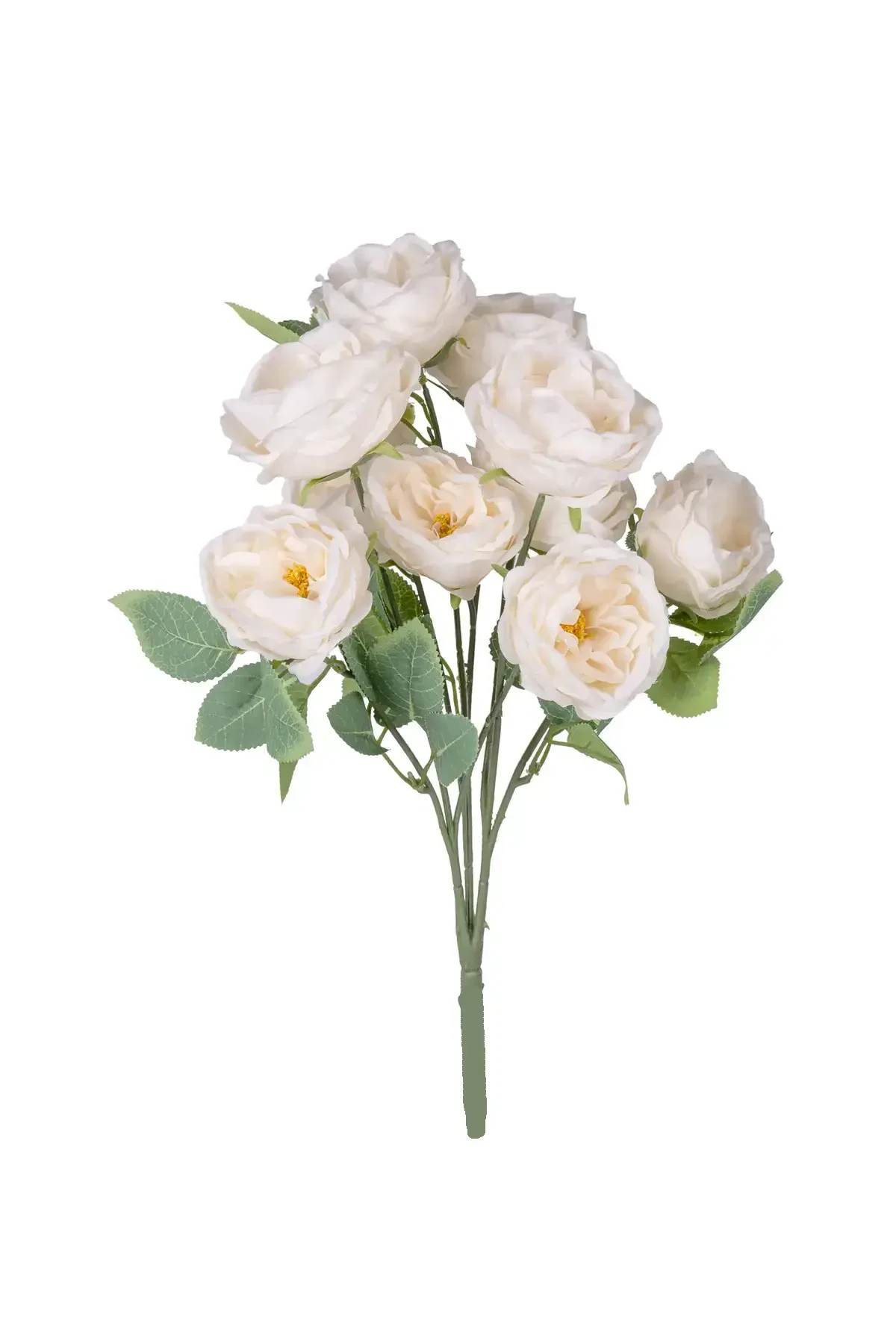 Yapay Çiçek 10 Dallı Catalina Rose 45 cm Krem - Yapay Çiçek Deposu