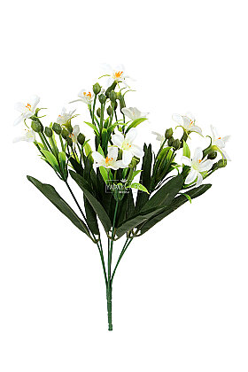Yapay Çiçek Egzotik Yıldız Zambağı Demeti 36 cm Beyaz - 3