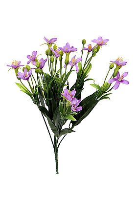 Yapay Çiçek Egzotik Yıldız Zambağı Demeti 36 cm Mor - 3