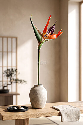 Yapay Çiçek İkonik Cennet Kuşu Çiçeği Dalı 95 cm - 2