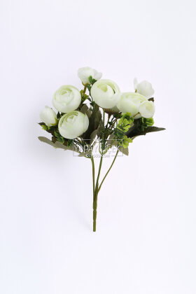 Yapay İri Kafa Şakayık Demeti 30 cm Beyaz - 2