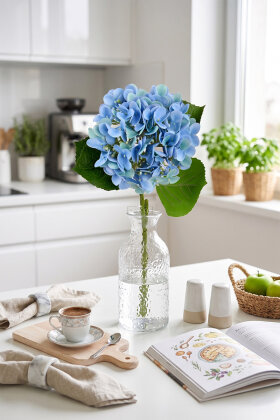 Yapay Çiçek Islak Nordic Ortanca Dalı 60 cm Mavi - 2