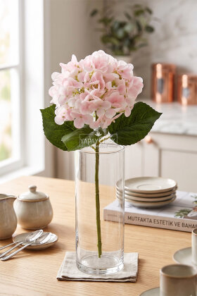 Yapay Çiçek Islak Nordic Ortanca Dalı 60 cm Pudra Pembe - 2