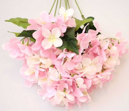 Yapay Çiçek Jumbo 7 Dal Ortanca Demeti 60 cm Pembe - 2