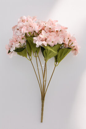 Yapay Çiçek Jumbo 7 Dal Ortanca Demeti 60 cm Pembe - 2