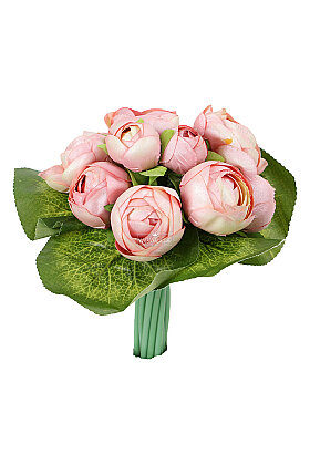10lu Kaliteli Şakayık Gül Demeti 23 cm Pembe - 3