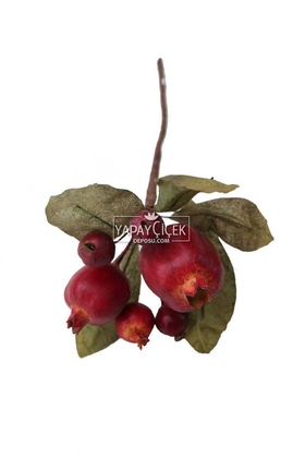 Yapay Meyve Mini Nar Dalı 15 cm - Yapay Çiçek Deposu