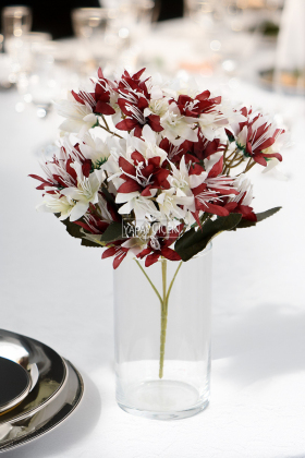Yapay Çiçek Lüx Çöl Lilyumu 30 cm Bordo-Krem - 2