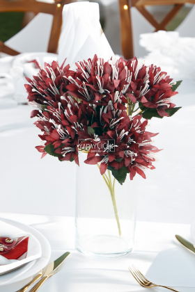 Yapay Çiçek Lüx Çöl Lilyumu 30 cm Bordo - 2