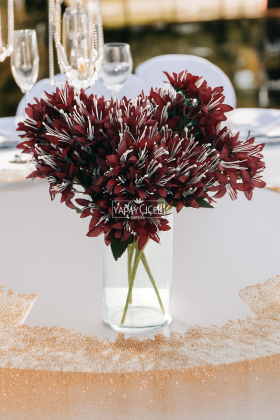 Yapay Çiçek Lüx Çöl Lilyumu 30 cm Bordo - Yapay Çiçek Deposu