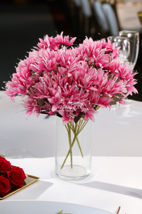 Yapay Çiçek Lüx Çöl Lilyumu 30 cm Koyu Pembe - Yapay Çiçek Deposu