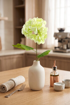 Yapay Çiçek Matin Ortanca Dalı 60 cm Açık Yeşil - 2