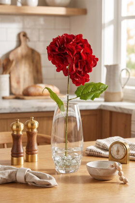 Yapay Çiçek Matin Ortanca Dalı 60 cm Kırmızı - 2