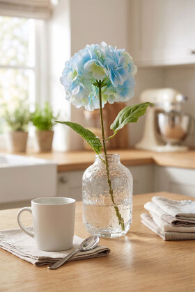 Yapay Çiçek Matin Ortanca Dalı 60 cm Mavi - 2