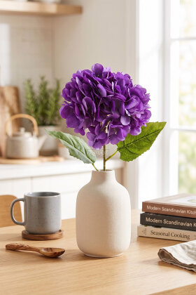 Yapay Çiçek Matin Ortanca Dalı 60 cm Mor - 2