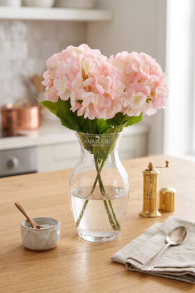 Yapay Çiçek Matin Ortanca Dalı 60 cm Pudra - Yapay Çiçek Deposu