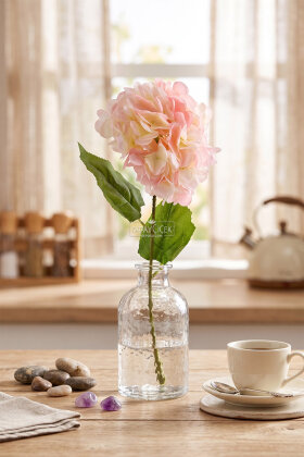 Yapay Çiçek Matin Ortanca Dalı 60 cm Pudra - 2