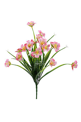 Yapay Çiçek Minimal İnka Zambağı Demeti 33 cm Pembe - 3