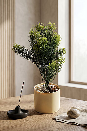 Yapay Çiçek Natura 3'lü Minimalist Bitki Seti - 3