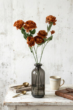 Yapay Çiçek Pastel 3 Adet Çöl Gülü 60 cm Kahverengi - Yapay Çiçek Deposu