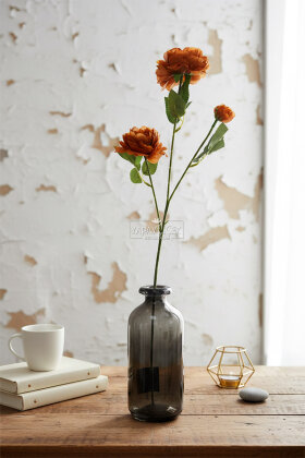 Yapay Çiçek Pastel 3 Adet Çöl Gülü 60 cm Kahverengi - 2