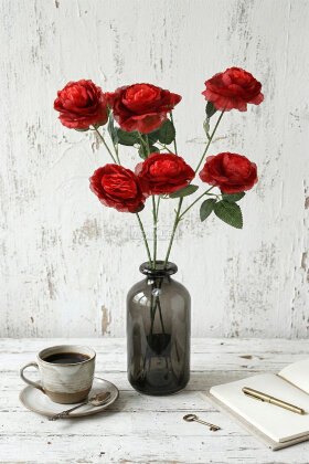 Yapay Çiçek Pastel 3 Adet Çöl Gülü 60 cm Kırmızı - Yapay Çiçek Deposu