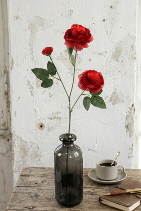 Yapay Çiçek Pastel 3 Adet Çöl Gülü 60 cm Kırmızı - 2