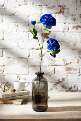 Yapay Çiçek Pastel 3 Adet Çöl Gülü 60 cm Lacivert - 2