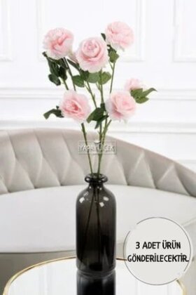 Yapay Çiçek Pastel 3 Adet Çöl Gülü 60 cm Pembe - 1