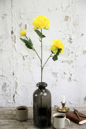 Yapay Çiçek Pastel 3 Adet Çöl Gülü 60 cm Sarı - 2