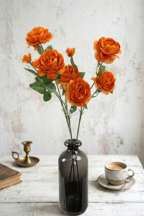 Yapay Çiçek Pastel 3 Adet Çöl Gülü 60 cm Taba - Yapay Çiçek Deposu