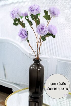 Yapay Çiçek Pastel 3 Adet Çöl Gülü 60 cm Mor - 1