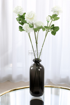 Yapay Çiçek Pastel 3lü Çöl Gülü 60 cm Beyaz - Yapay Çiçek Deposu