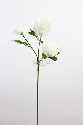 Yapay Çiçek Pastel 3lü Çöl Gülü 60 cm Beyaz - 3