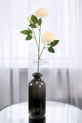 Yapay Çiçek Pastel 3lü Çöl Gülü 60 cm Krem - 2