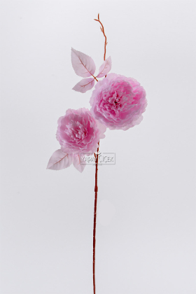Yapay 2 Güllü Şakayık Çiçeği Dalı 77 cm Şeker Pembe - 2