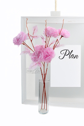 Yapay 2 Güllü Şakayık Çiçeği Dalı 77 cm Şeker Pembe - Yapay Çiçek Deposu